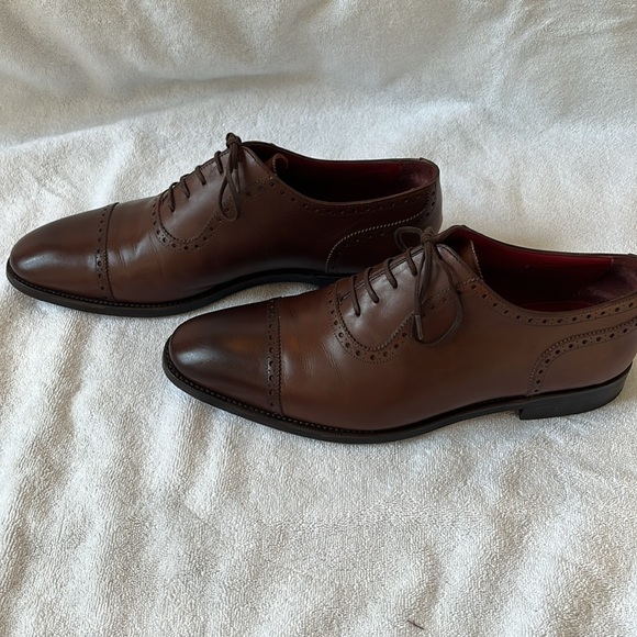 Cobbler Union Brown Adelaide cap toe Oxford dress shoes, size UK9 - Picture 2 of 7
